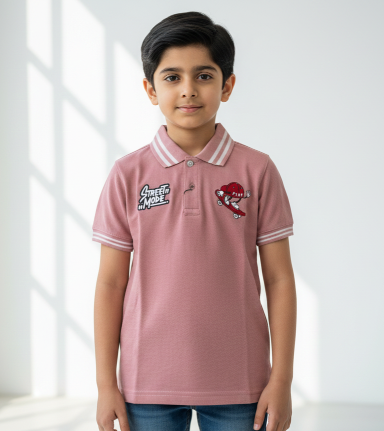 Light Pink Boys Polo Shirts