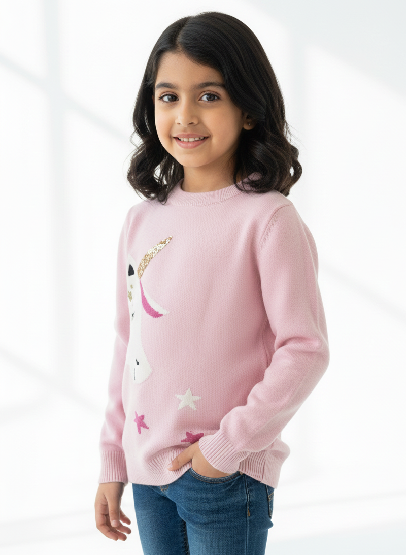 Pink Stars Sweater Girls
