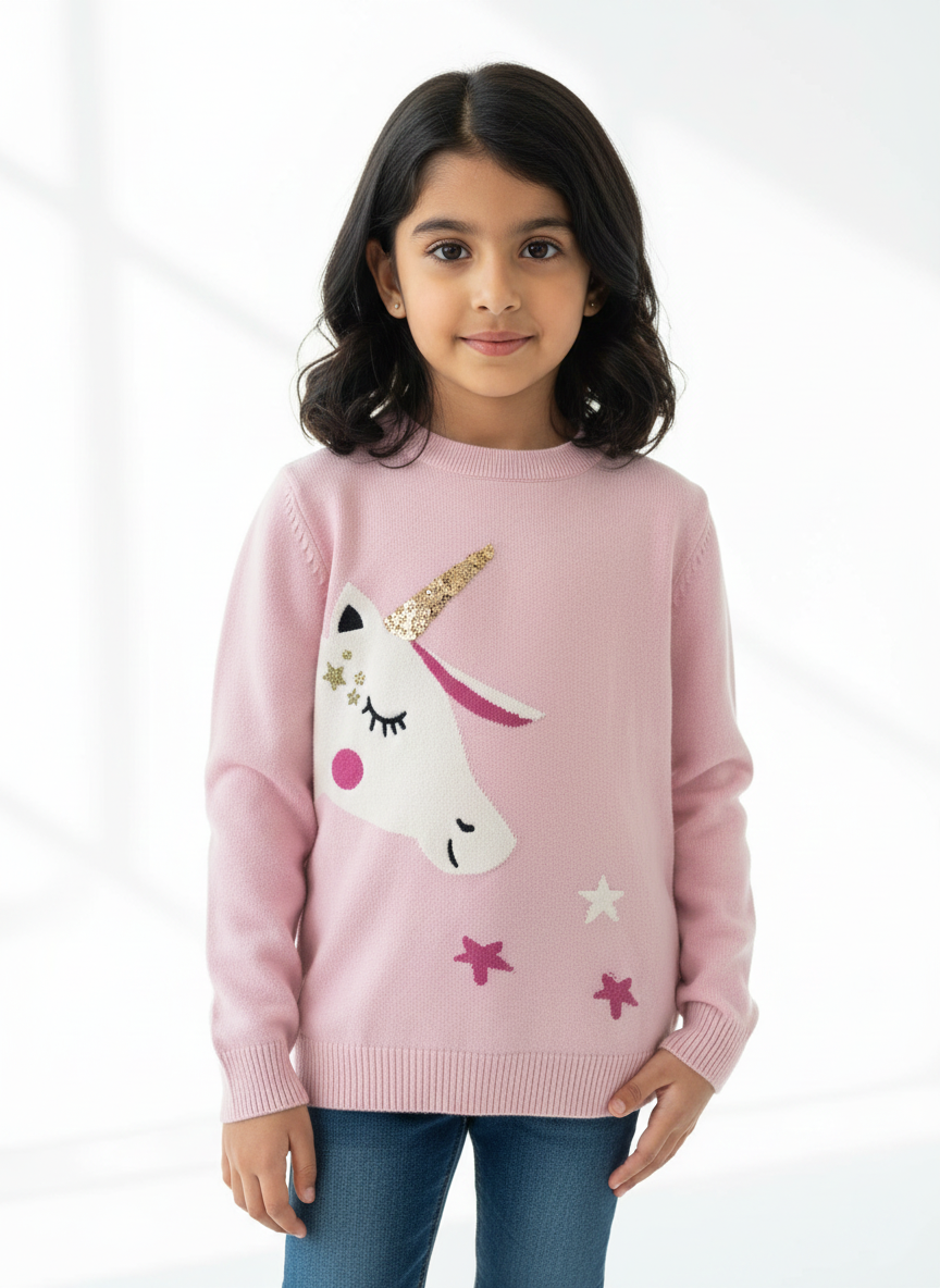 Pink Stars Sweater Girls