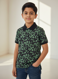 Black & Green Boys Polo Shirts