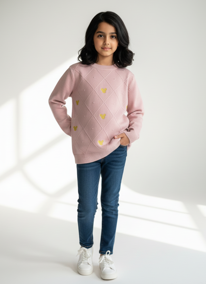 Pink Butterfly Sweater Girls