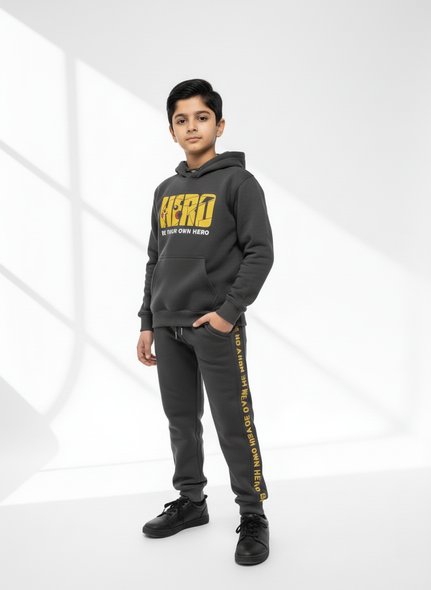 Charcoal Hero Tracksuit Boys