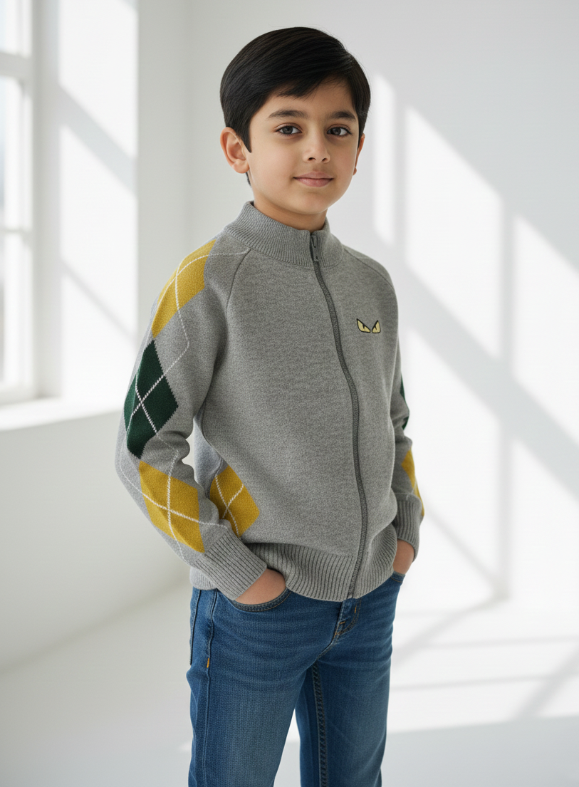 Grey Zipper Sweater Boys