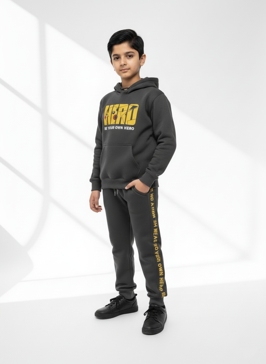 Charcoal Hero Tracksuit Boys
