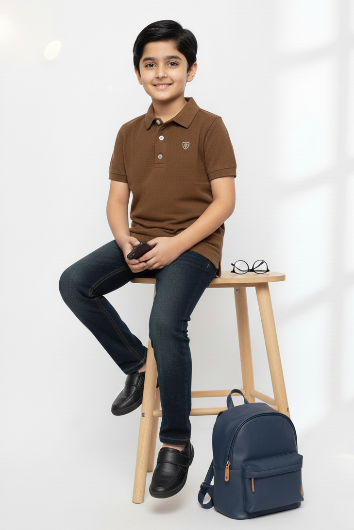 Brown Polo Boys Shirts
