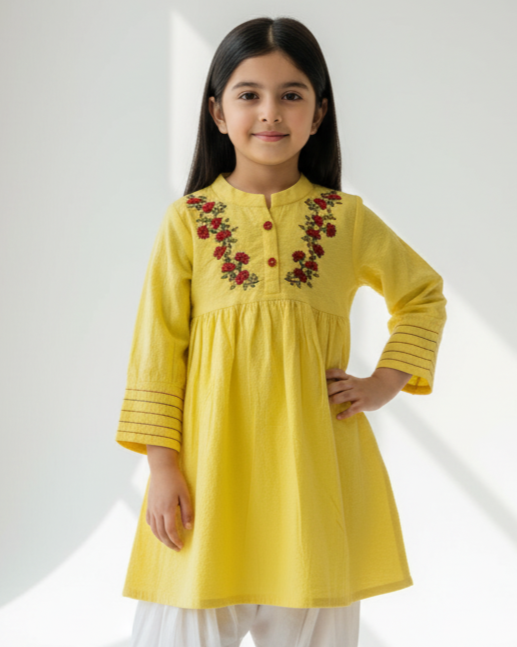 Yellow Kurti Girls