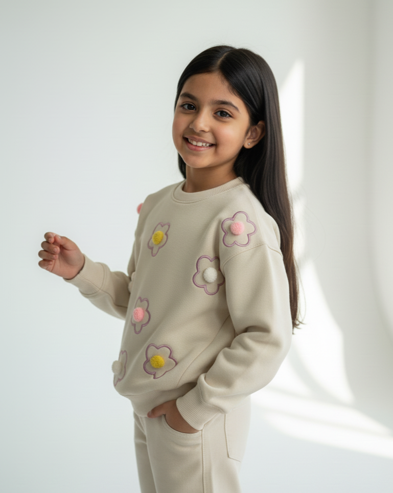 Cream Sweatshirt Girls