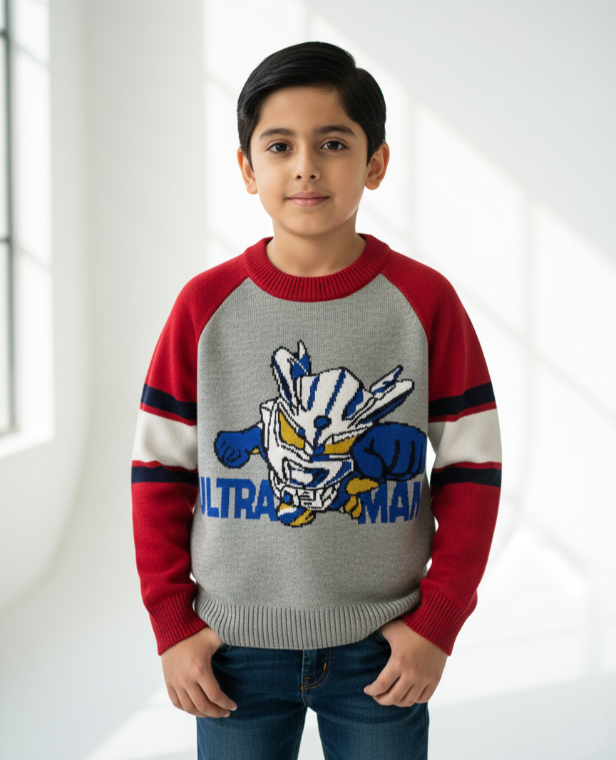 Grey & Red Sweater Boys