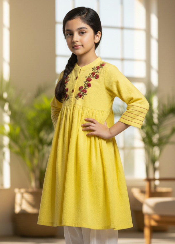 Yellow Kurti Girls