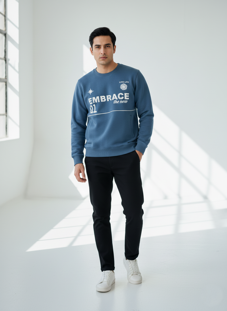 Ice Blue Sweatshirt Men