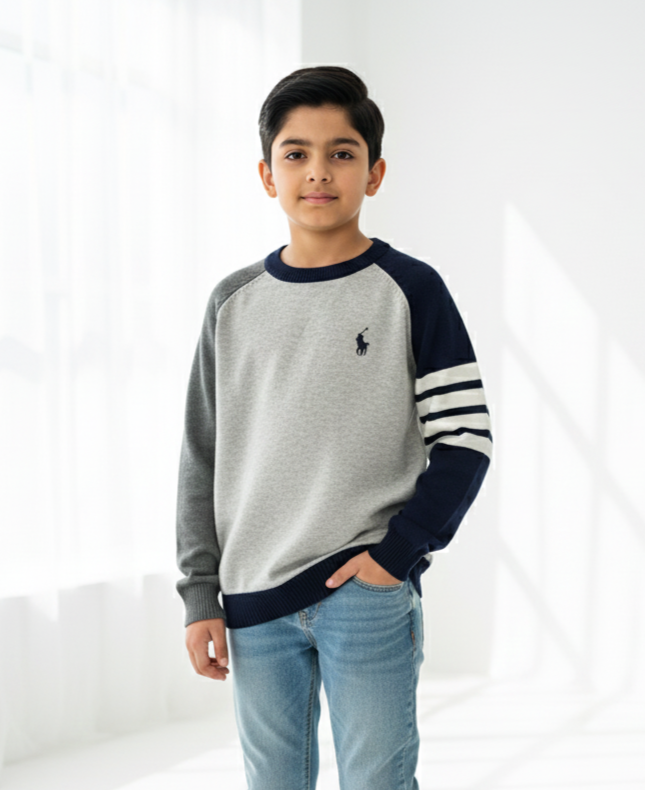 Grey & Navy Sweater Boys