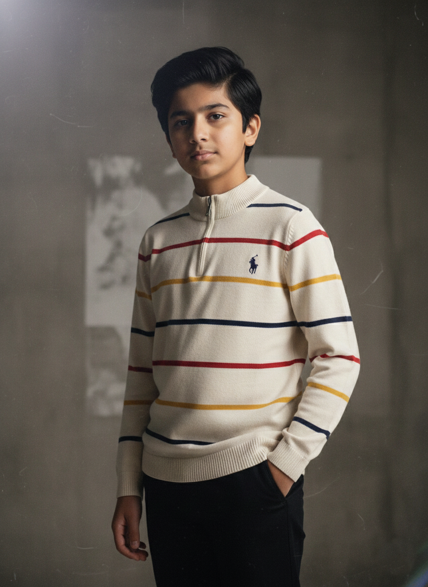 White Zip Sweater Boys