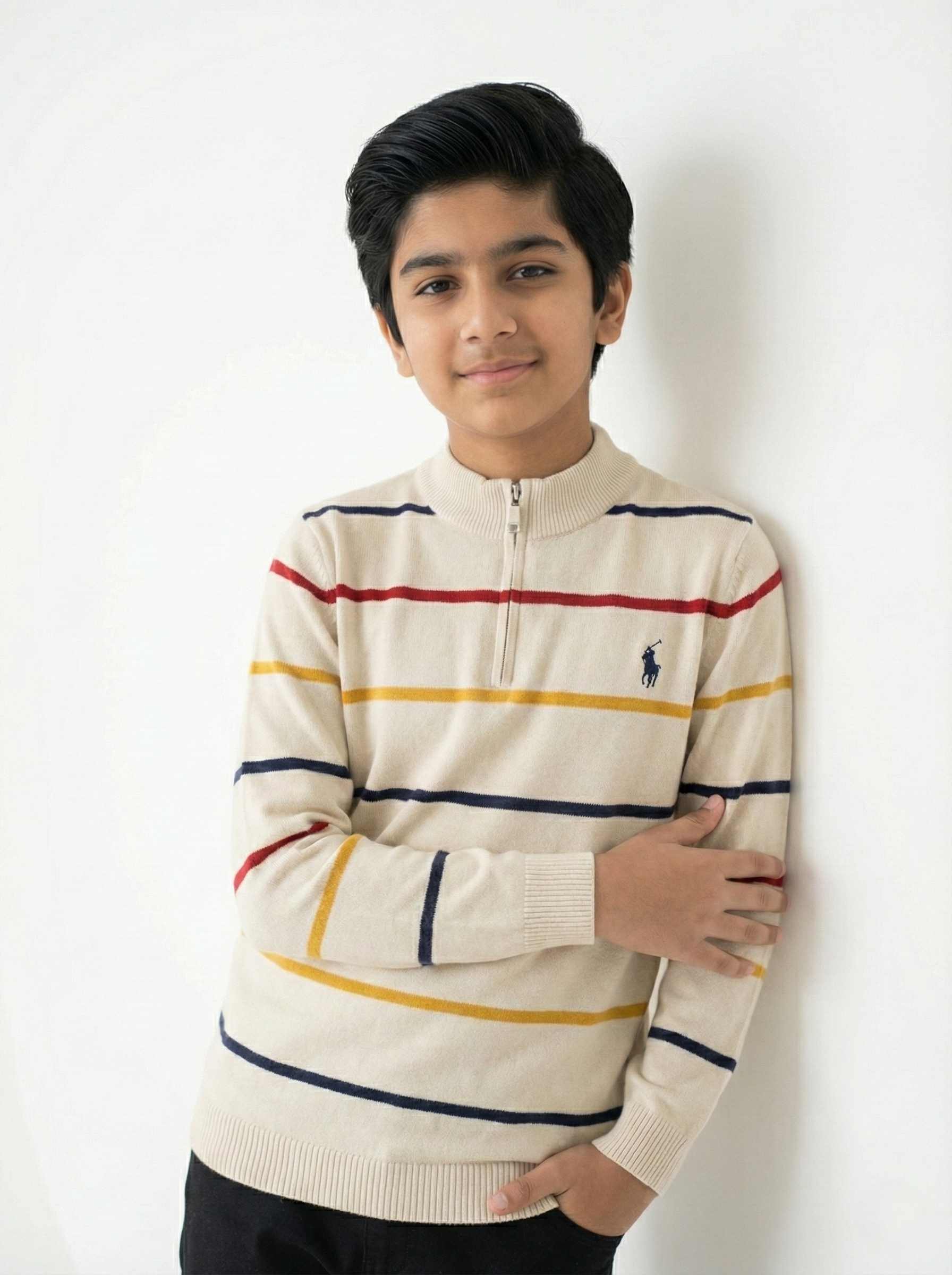 White Zip Sweater Boys