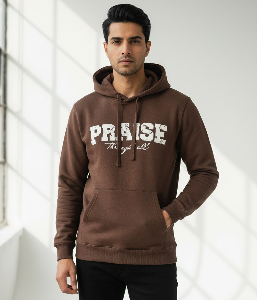 Brown Praise Hoddie Men