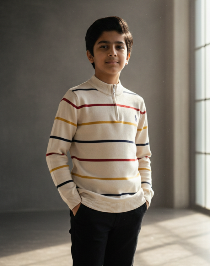 White Zip Sweater Boys