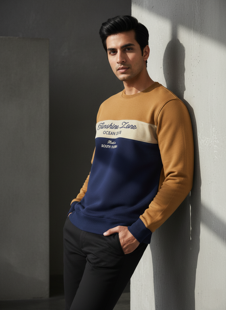 Mustard & Navy Sweatshirt Men