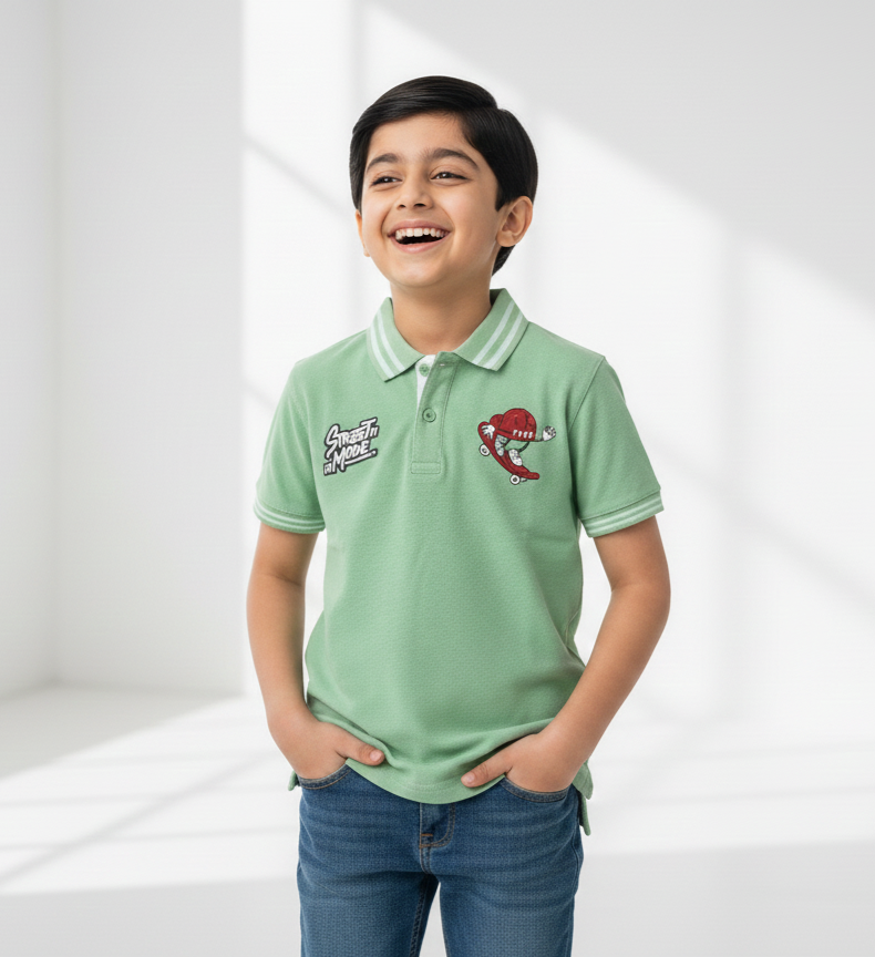 Light Green Polo Boys Shirts