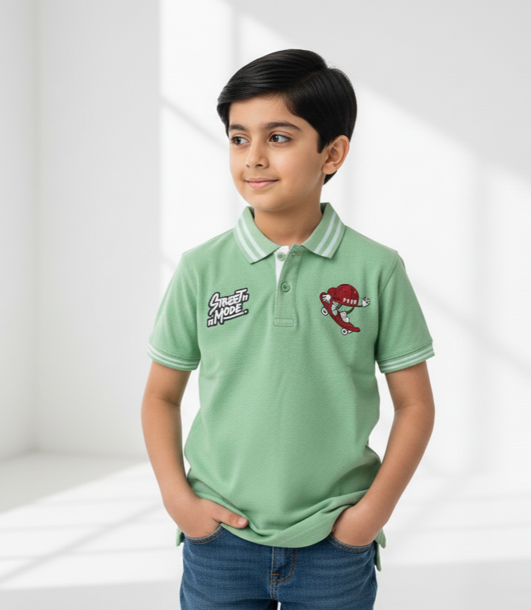 Light Green Polo Boys Shirts