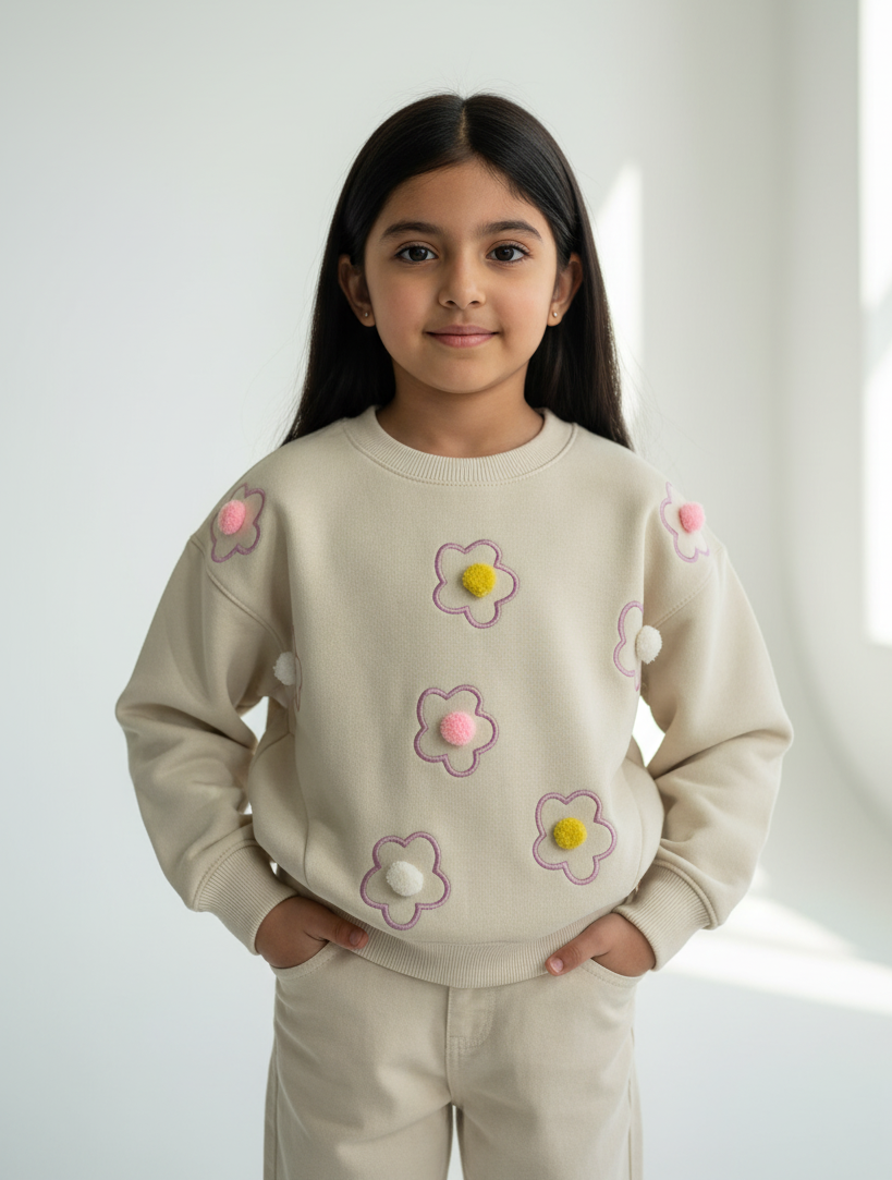 Cream Sweatshirt Girls