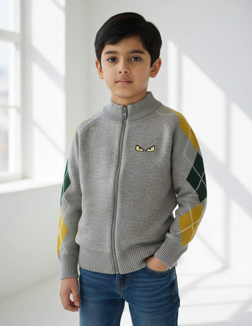 Grey Zipper Sweater Boys