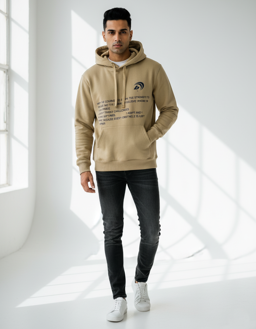 Beige Hoddie Men