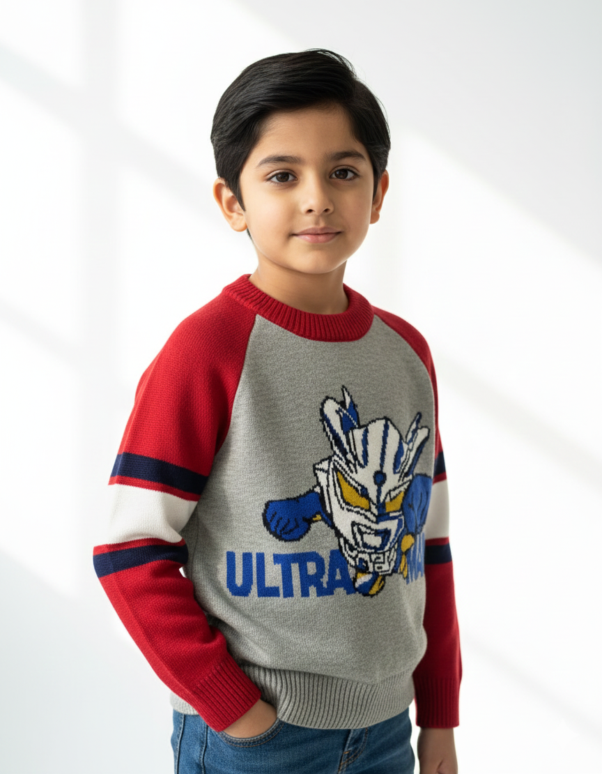 Grey & Red Sweater Boys