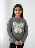 Grey Butterfly Sweater Girls
