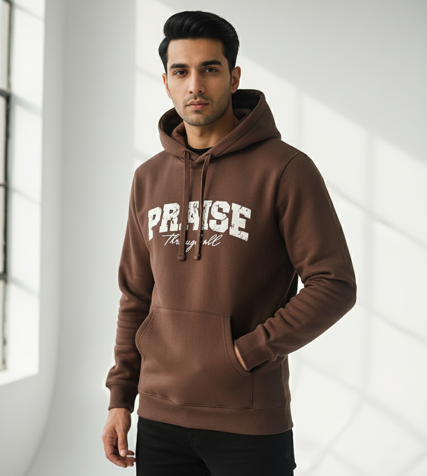 Brown Praise Hoddie Men