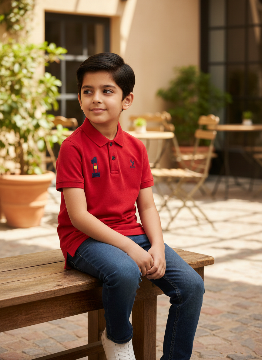 Red Polo Boys Shirts