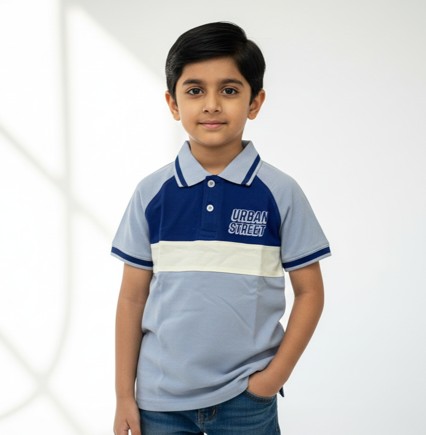 Light Blue Boys Polo Shirts