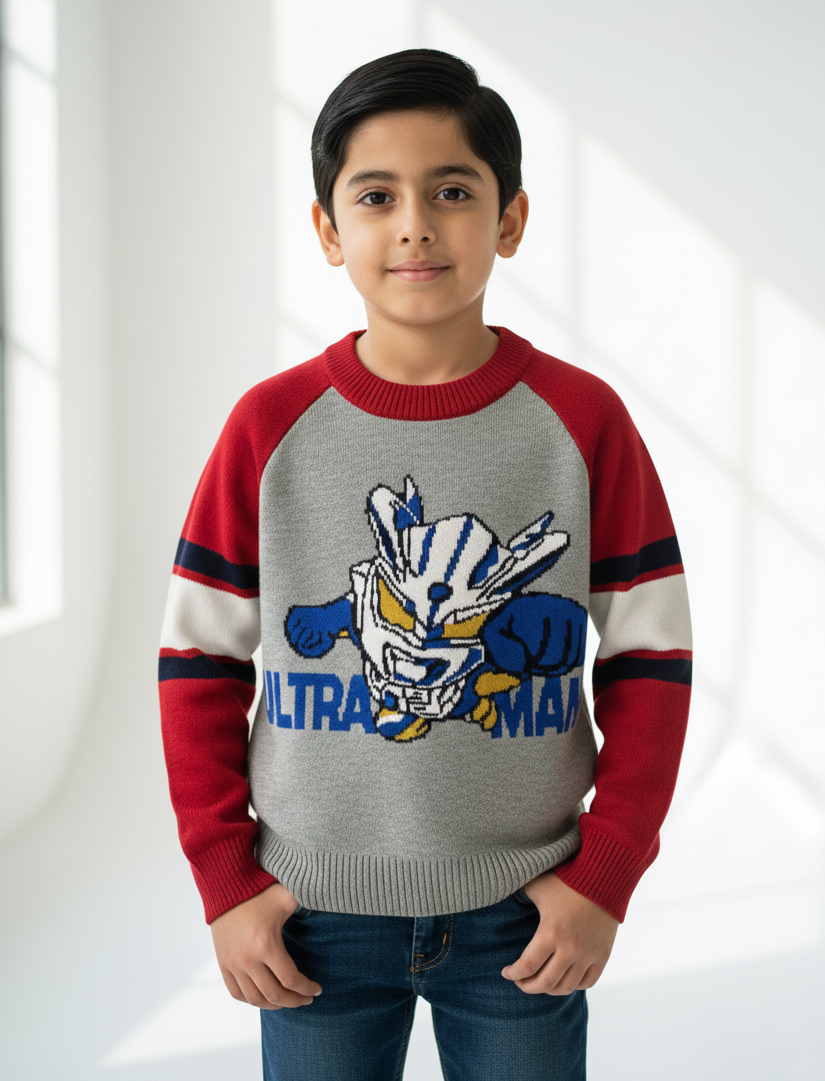 Grey & Red Sweater Boys