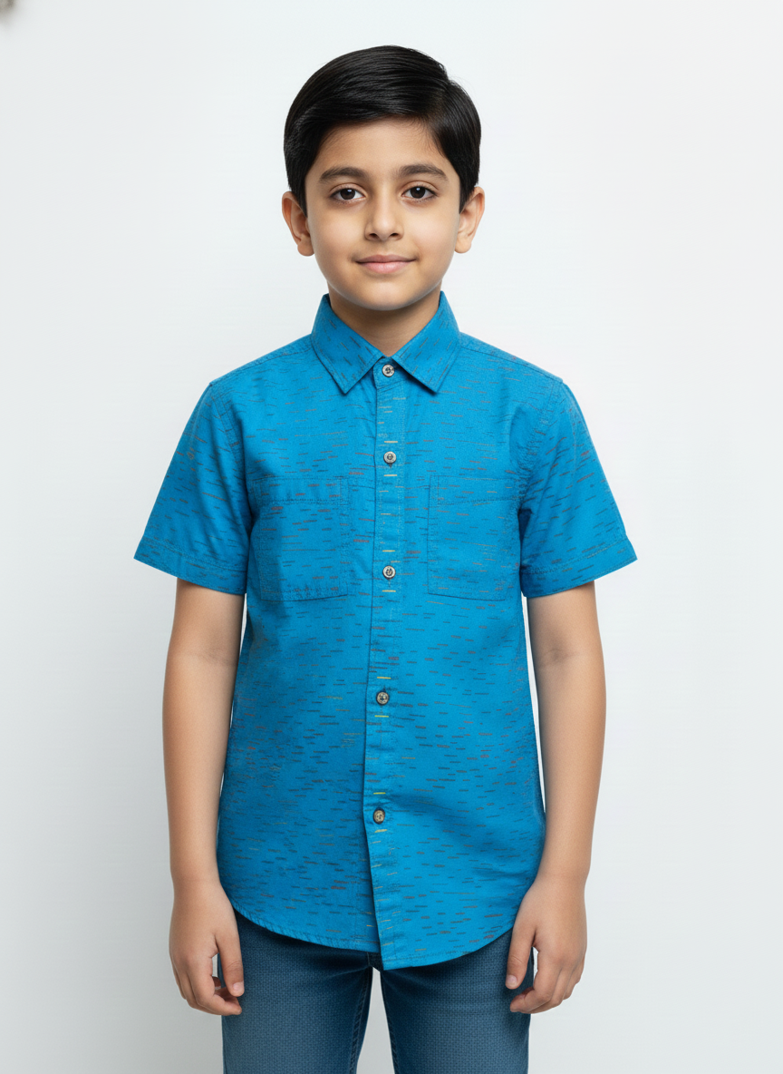 Blue Causal Boys Shirts