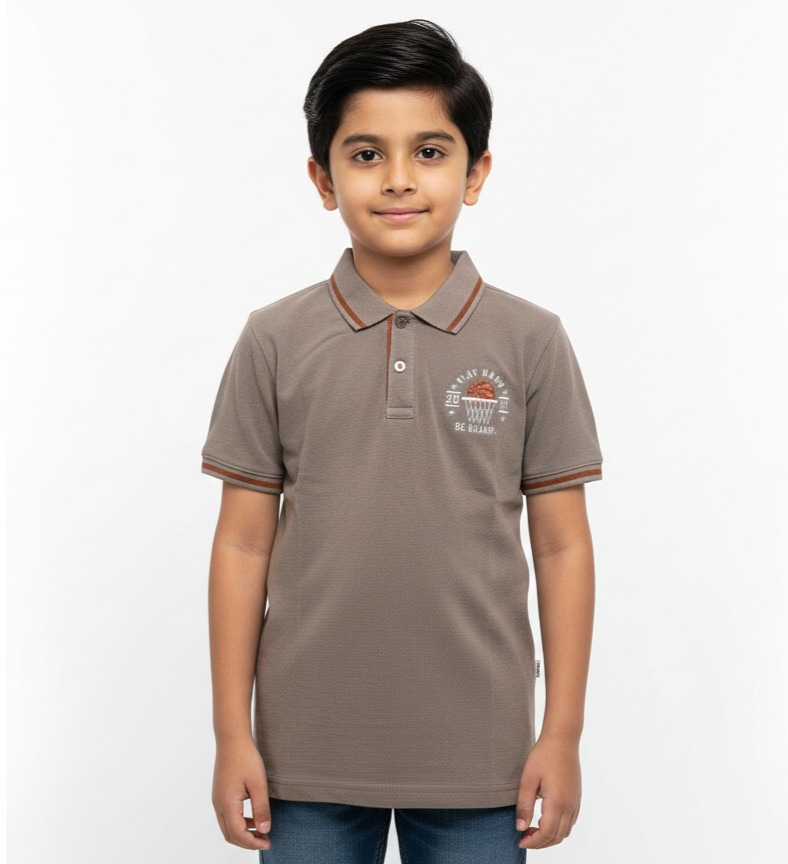 Coffee Brown Boys Polo Shirts