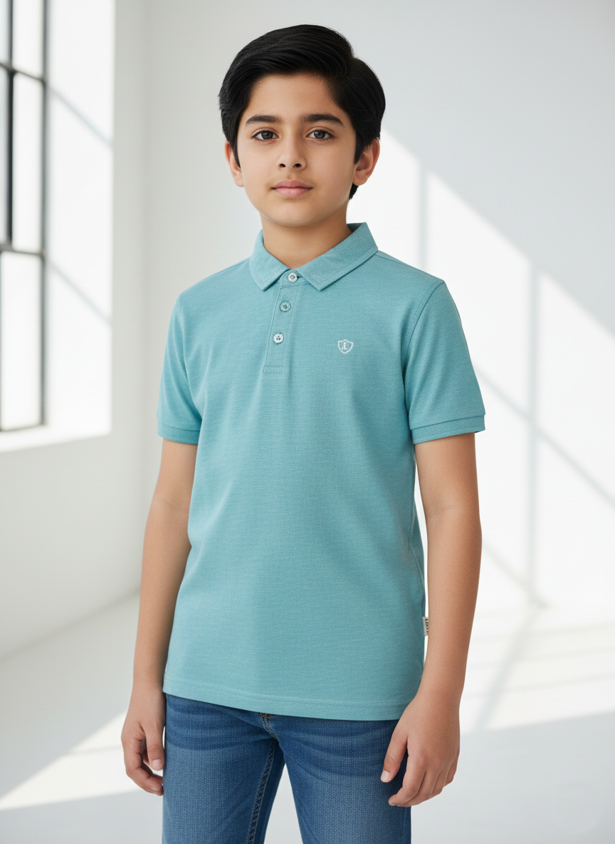 Light Blue Polo Boys Shirts