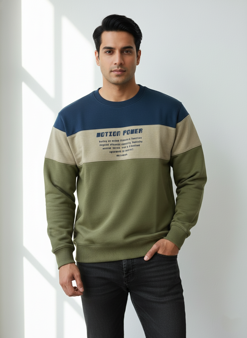 Green & Navy Sweatshirt Men