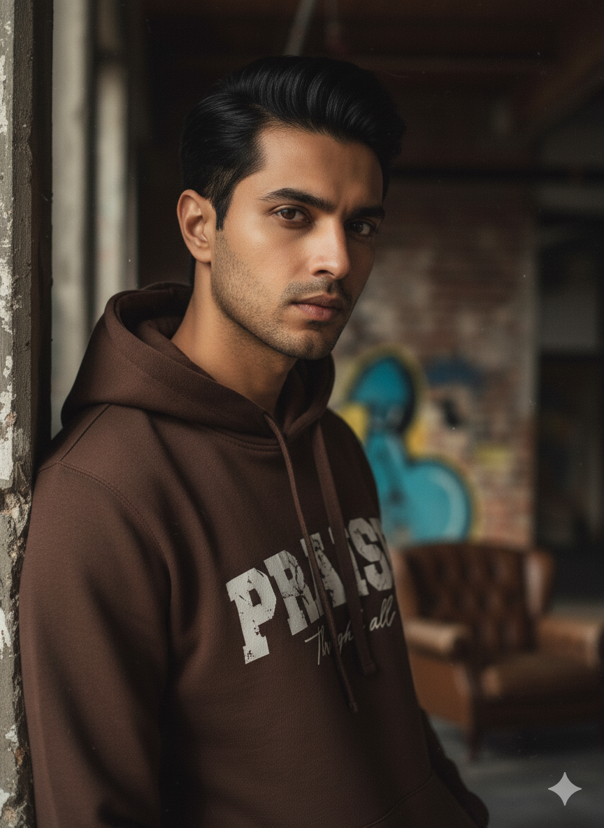 Brown Praise Hoddie Men
