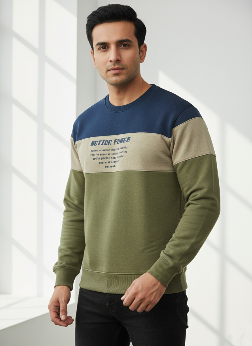 Green & Navy Sweatshirt Men