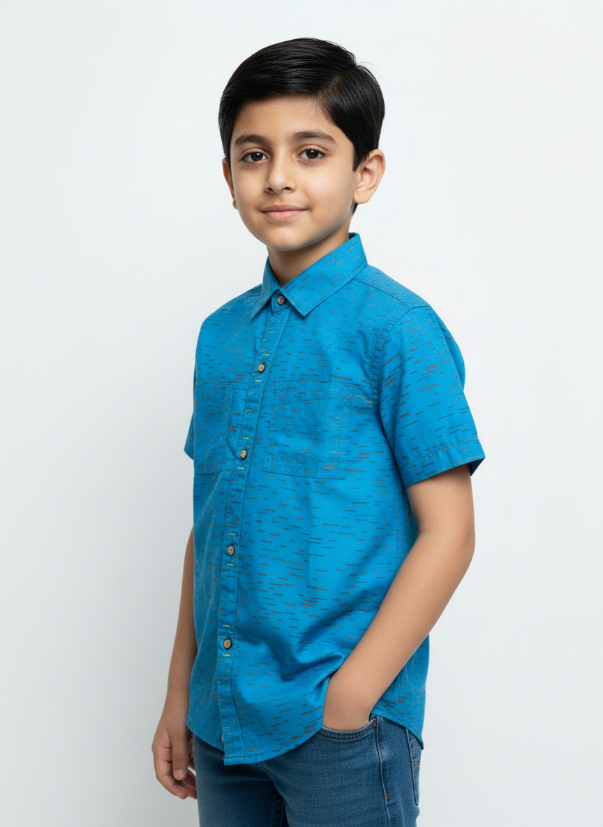 Blue Causal Boys Shirts
